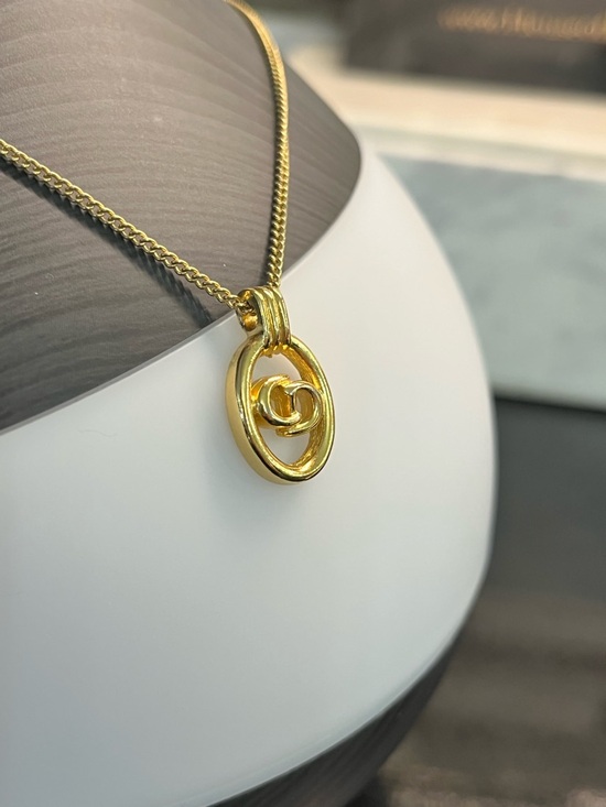 Dior Jewelry - Dior Gold Oval CD logo Necklace 17in